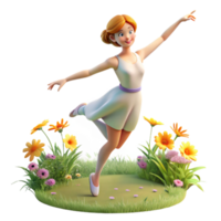 elegant abstract magnificent abstract A graceful nymph dancing in a sun-drenched meadow, wildflowers surrounding her, Impressionist style authentic genuine png