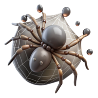 serene classic wonderful creative A tiny, intricate spider spinning a web glistening with dew drops, macro photography, delicate details genuine high quality png