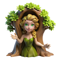 serene contemporary impressive artistic A beautiful dryad emerging from the trunk of a giant oak tree, bathed in dappled sunlight, pre-Raphaelite style high resolution high resolution png