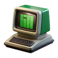 beautiful creative elegant minimalist A vintage computer terminal displaying complex code, green text on a black screen, CRT scanlines visible, retrofuturistic style authentic original png