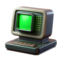 wonderful creative wonderful minimalist A vintage computer terminal displaying complex code, green text on a black screen, CRT scanlines visible, retrofuturistic style high quality original png