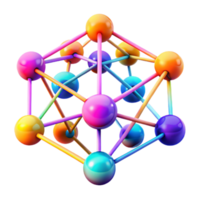 vibrant artistic stunning abstract A network of interconnected nodes pulsing with data, vibrant colors representing different data streams, abstract art style, neon lighting original exclusive png