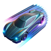 stunning abstract impressive vintage A futuristic vehicle speeding through a digital landscape, trails of light and data, cyberpunk style, neon lighting genuine original png