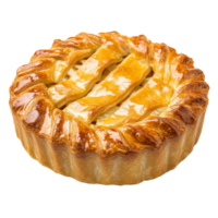 Small round pie with a glossy golden brown crust and a slightly domed top png