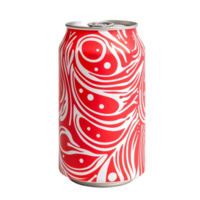 red so can with a unique swirling pattern png