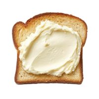 Toasted bread with a thick layer of creamy butter png