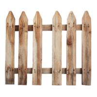 Rustic wooden picket fence with pointed tops png