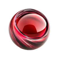 Artistic red glass sphere with a mesmerizing swirled pattern png