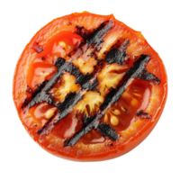 Grilled tomato slice with charred marks and juicy texture png