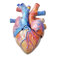 Anatomical human heart model with colorful realistic details png