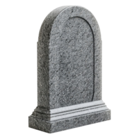 Gray stone tombstone with a polished surface and a rectangular shape png