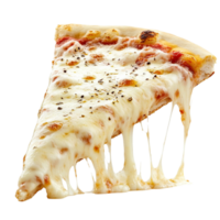 Gooey cheese pizza slice with a golden crust png