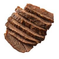 Sliced grilled beef steak with a brown sear on the edges png