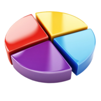 Colorful segmented pie chart with four sections png