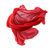 Flowing red fabric captured in mid air movement png