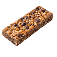 Chocolate and nut granola bar with a textured and crunchy surface png