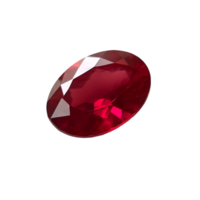 Deep red oval shaped ruby with a polished gemstone surface png
