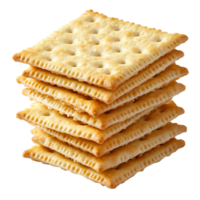 Neatly stacked square crackers with a flaky and crunchy texture png