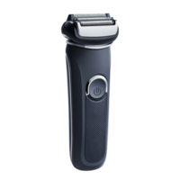 Electric shaver with a sleek black design and a rotating blade system png