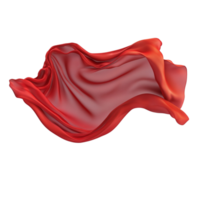 Flowing red silk fabric with folds and movement png