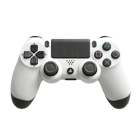 White gaming controller with black buttons and analog sticks png
