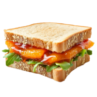 sandwich with lettuce tomato cheese and layers of toast png