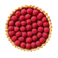 raspberry tart with a golden crust and red berries png