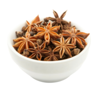 Anise Star Spice in Bowl on transparent background. png
