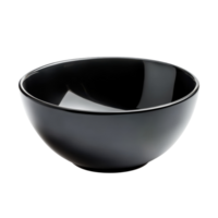 Black Bowl Empty Food Dish on transparent background. png