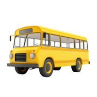 Modern Bus 3D Model on transparent background. png