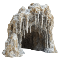 Mysterious Cave Entrance on transparent background. png
