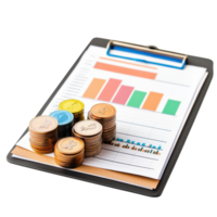 Financial Documents Clipboard on transparent background. png
