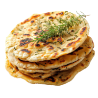 Artisan Tortilla Roti Bread on transparent background. png