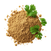 Coriander Powder Spice Background on transparent background. png