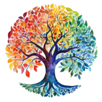 Tree of Life Mandala Art on transparent background. png