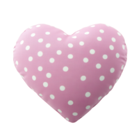Pink Heart Shaped Cushion on transparent background. png