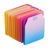 3D Document Object White Background on transparent background. png
