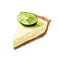 Lime Pie Dessert Slice on transparent background. png