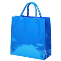 Blue Shopping Bag White Background on transparent background. png