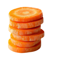 Sliced Carrots on White Background on transparent background. png