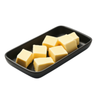 Fresh Butter in Tray White Background on transparent background. png
