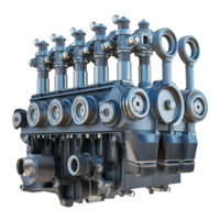 Powerful Diesel Engine Close up on transparent background. png