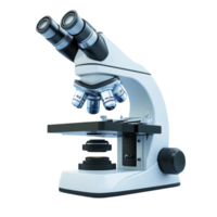 Microscope 3D Model White Background on transparent background. png