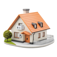 Secure Smart Home 3D Model on transparent background. png