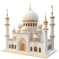Mosque 3D Model White Background on transparent background. png