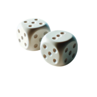 Dice Showing Three and Four on Clear Background png
