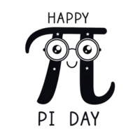 Black and White Pi Day Typography with a Geeky Pi Symbol png