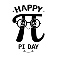 Cute Nerdy Pi Symbol with Glasses for Fun Math and Pi Day Celebrations png