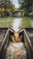 A river with water flowing through it photo