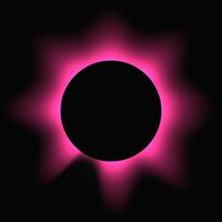Circle illuminate frame with gradient. Pink neon banner isolated on black background. illustration vector